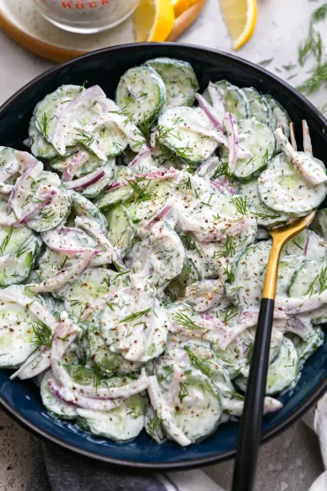 Creamy Cucumber Salad with Greek Yogurt Dressing